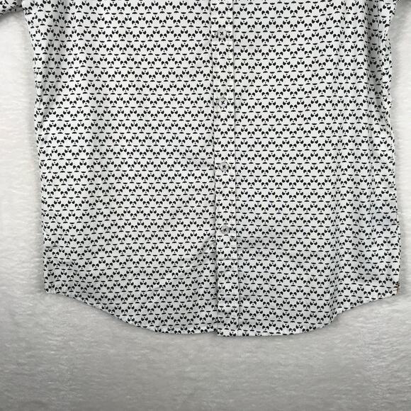 Monument Shirt Mens Small Black White Buttons All Over Print Halloween Pumpkin - Picture 3 of 9